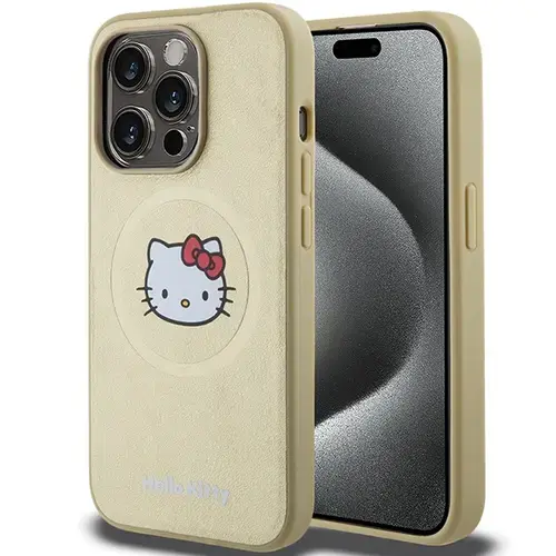 Husa MagSafe pentru Apple iPhone 15 Pro Max, Hello Kitty, Kitty Head, Aurie