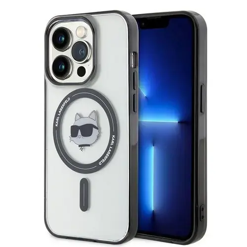 Husa MagSafe pentru Apple iPhone 15 Pro Max, Karl Lagerfeld, IML Choupette's Head, Transparenta