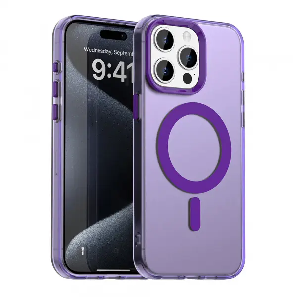 Husa MagSafe pentru Apple iPhone 15 Pro Max, Techsuit, CandyCase, Mov