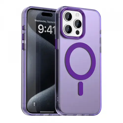 Husa MagSafe pentru Apple iPhone 15 Pro Max, Techsuit, CandyCase, Mov