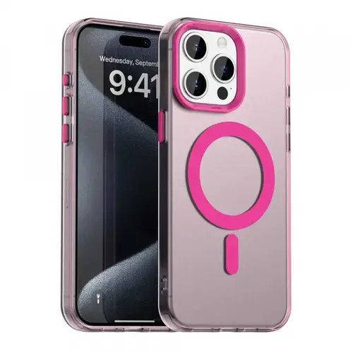 Husa MagSafe pentru Apple iPhone 15 Pro Max, Techsuit, CandyCase, Roz