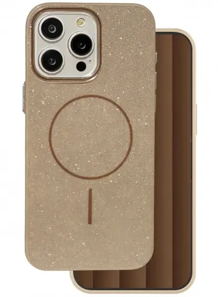 Husa MagSafe pentru Apple iPhone 15 Pro, OEM, Glitter Thin Mag, Maro