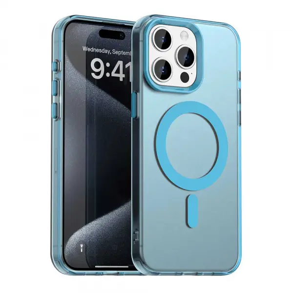 Husa MagSafe pentru Apple iPhone 15 Pro, Techsuit, CandyCase, Albastra