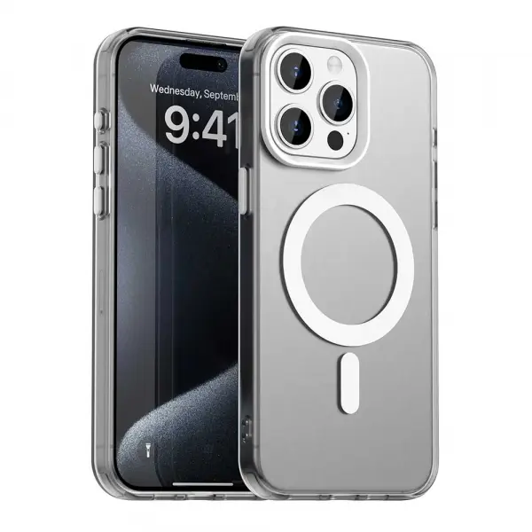 Husa MagSafe pentru Apple iPhone 15 Pro, Techsuit, CandyCase, Alba