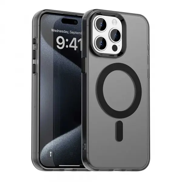 Husa MagSafe pentru Apple iPhone 15 Pro, Techsuit, CandyCase, Neagra