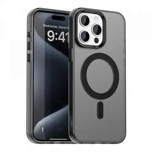 Husa MagSafe pentru Apple iPhone 15 Pro, Techsuit, CandyCase, Neagra