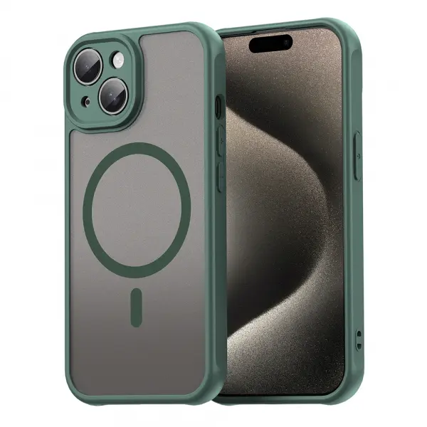 Husa MagSafe pentru Apple iPhone 15, Techsuit, HaloFrost II, Verde
