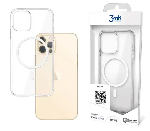 Husa MagSafe pentru Apple iPhone 16 Plus, 3MK, MagCase, Transparenta