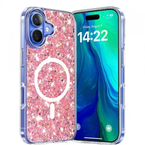 Husa MagSafe pentru Apple iPhone 16 Plus, Techsuit, Sparkly Glitter