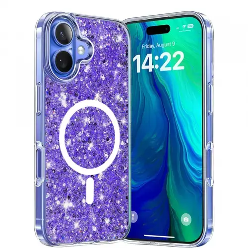 Husa MagSafe pentru Apple iPhone 16 Plus, Techsuit, Sparkly Glitter