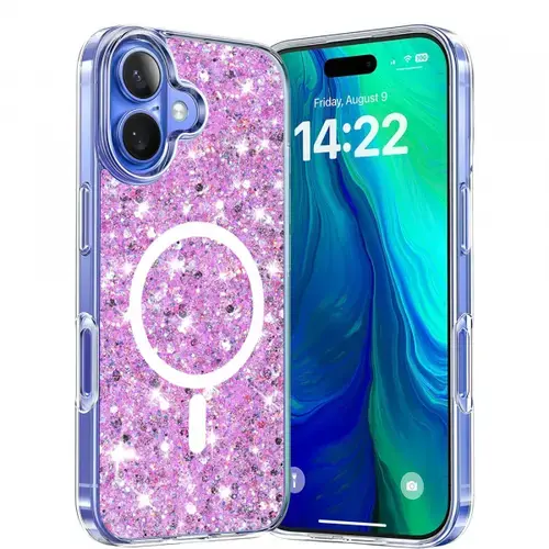 Husa MagSafe pentru Apple iPhone 16 Plus, Techsuit, Sparkly Glitter