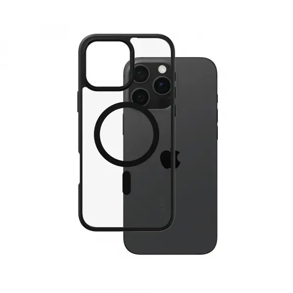 Husa MagSafe pentru Apple iPhone 16 Pro Max, PanzerGlass, Care Urban Combat, Neagra Transparenta