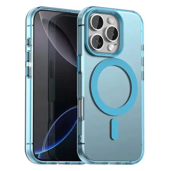 Husa MagSafe pentru Apple iPhone 16 Pro Max, Techsuit, CandyCase, Albastra