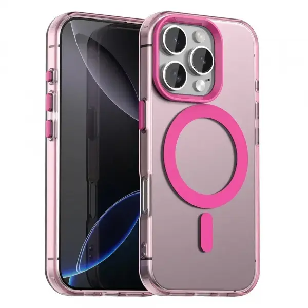Husa MagSafe pentru Apple iPhone 16 Pro Max, Techsuit, CandyCase, Roz