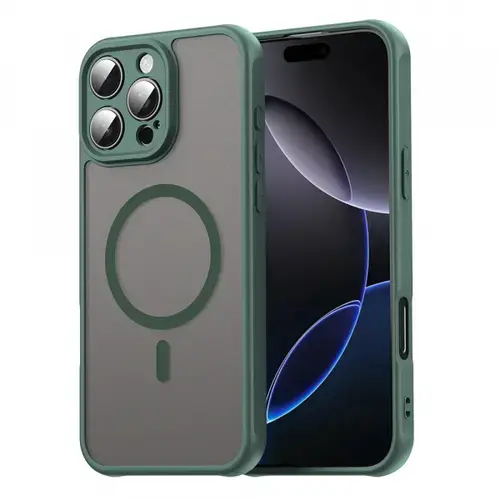 Husa MagSafe pentru Apple iPhone 16 Pro Max, Techsuit, HaloFrost II, Verde
