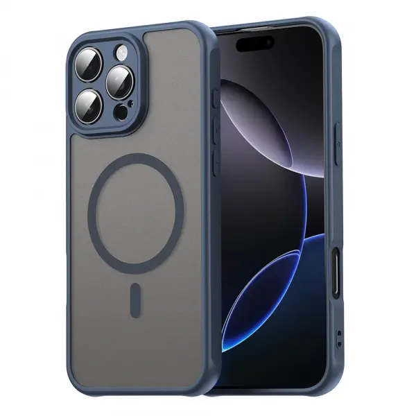 Husa MagSafe pentru Apple iPhone 16 Pro Max, Techsuit, HaloFrost II, Bleumarin