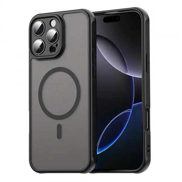 Husa MagSafe pentru Apple iPhone 16 Pro Max, Techsuit, HaloFrost II, Neagra