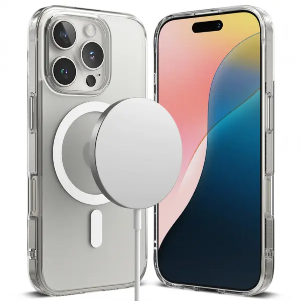 Husa MagSafe pentru Apple iPhone 16 Pro, Ringke, Fusion, Transparenta Mata