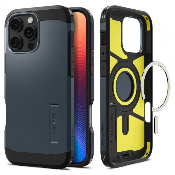 Husa MagSafe pentru Apple iPhone 16 Pro, Spigen, Tough Armor, Albastra ACS08147