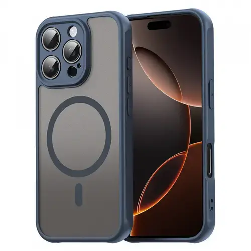 Husa MagSafe pentru Apple iPhone 16 Pro, Techsuit, HaloFrost II, Bleumarin