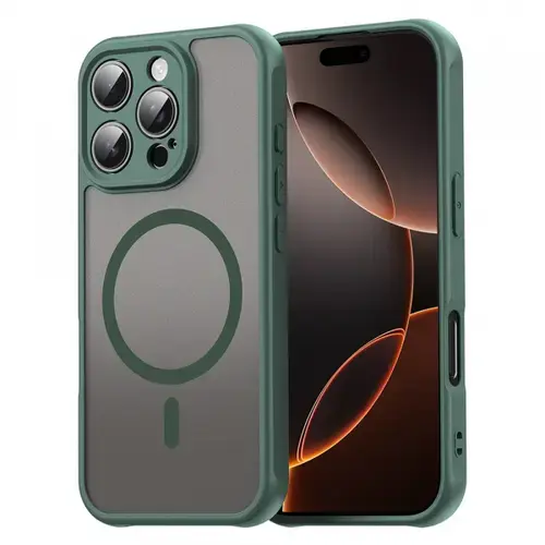 Husa MagSafe pentru Apple iPhone 16 Pro, Techsuit, HaloFrost II, Verde
