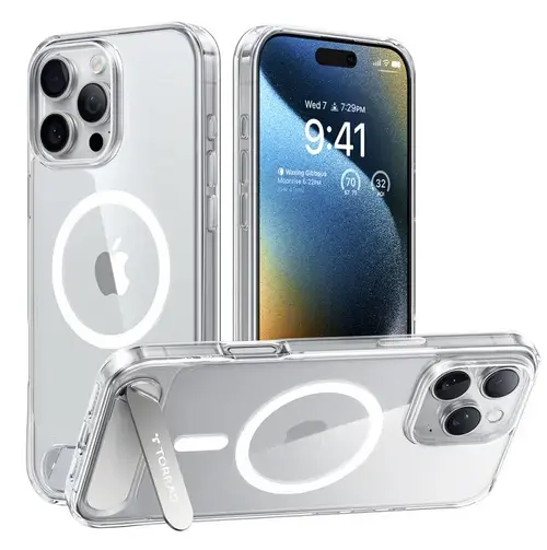 Husa MagSafe pentru Apple iPhone 16 Pro, Torras, Pstand, Transparenta