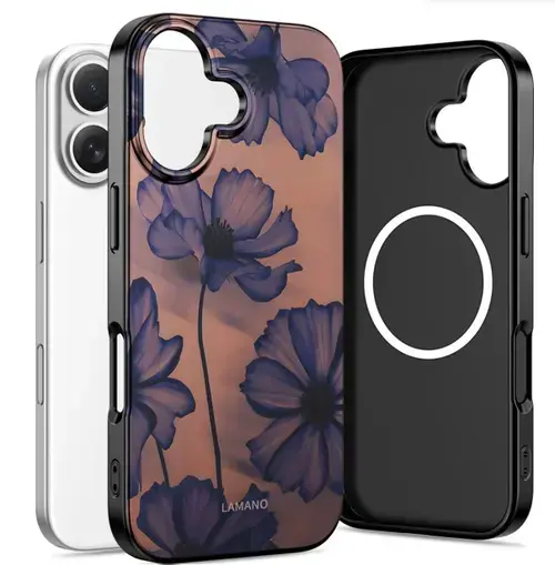 Husa MagSafe pentru Apple iPhone 16, Tech-Protect, Lamano Velvet Night, Neagra