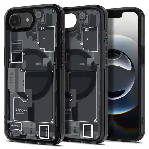 Husa MagSafe pentru Apple iPhone 16e, Spigen, Ultra Hybrid Zero One, Neagra