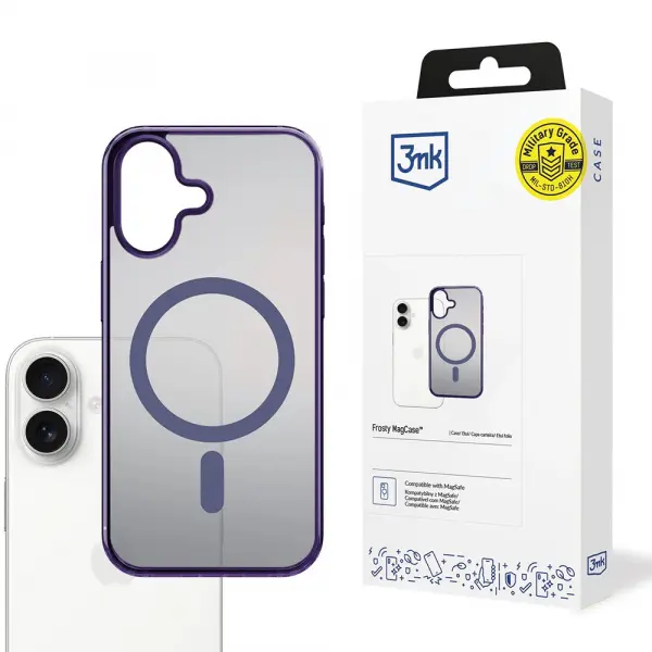 Husa MagSafe pentru Apple iPhone 17, 3MK, Frosty MagCase, Mov