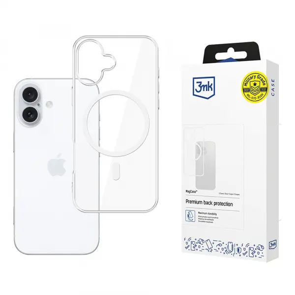 Husa MagSafe pentru Apple iPhone 17, 3MK, MagCase, Transparenta