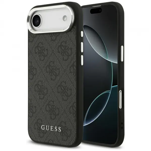 Husa MagSafe pentru Apple iPhone 17 Air, Guess, 4G Classic Logo, Neagra