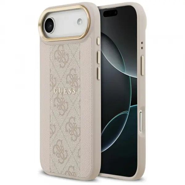 Husa MagSafe pentru Apple iPhone 17 Air, Guess, 4G Stripe, Roz