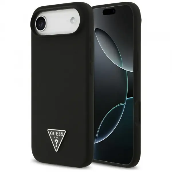 Husa MagSafe pentru Apple iPhone 17 Air, Guess, Triangle Logo, Neagra