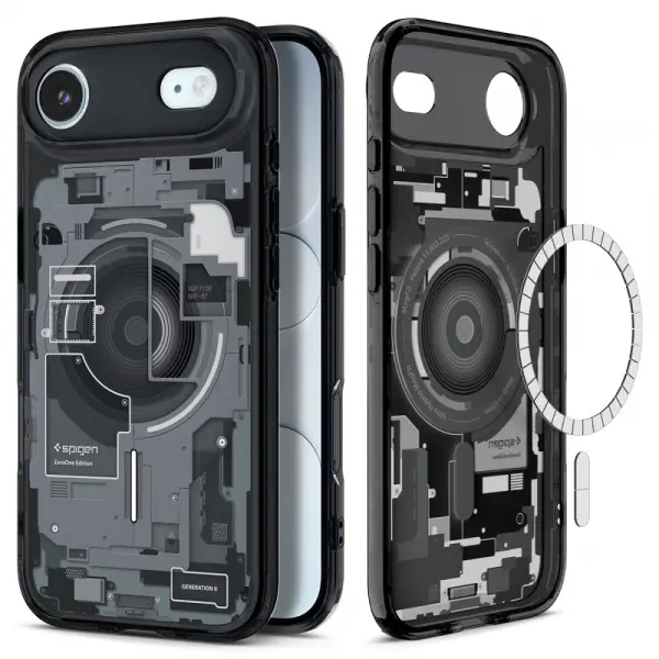 Husa MagSafe pentru Apple iPhone 17 Air, Spigen, Ultra Hybrid Zero One, Neagra ACS10320