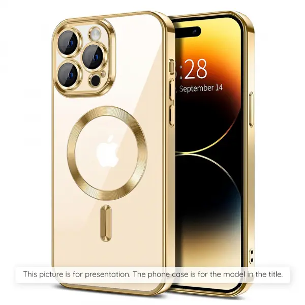 Husa MagSafe pentru Apple iPhone 17 Air, Techsuit, Luxury Crystal, Aurie