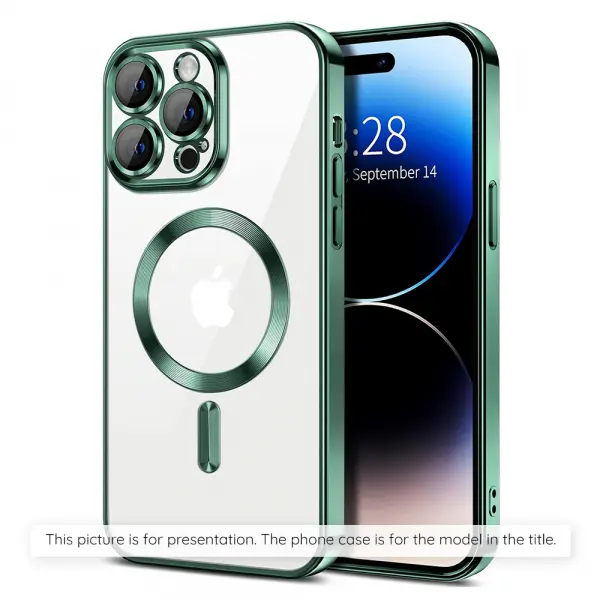 Husa MagSafe pentru Apple iPhone 17 Air, Techsuit, Luxury Crystal, Verde Inchis