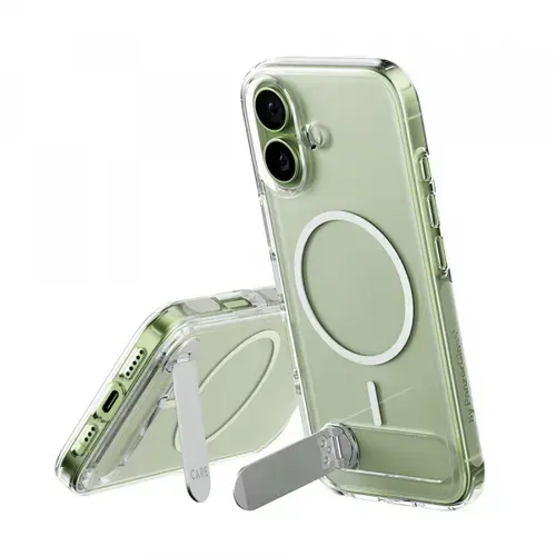 Husa MagSafe pentru Apple iPhone 17, PanzerGlass, Care Feature Kickstand, Transparenta