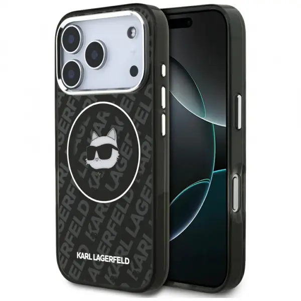 Husa MagSafe pentru Apple iPhone 17 Pro, Karl Lagerfeld, IML Choupette`s Head, Neagra