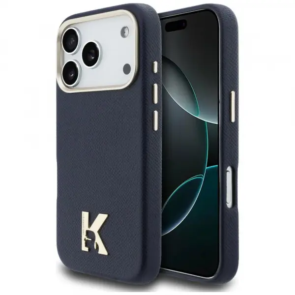 Husa MagSafe pentru Apple iPhone 17 Pro, Karl Lagerfeld, Karl Head Logo, Albastra