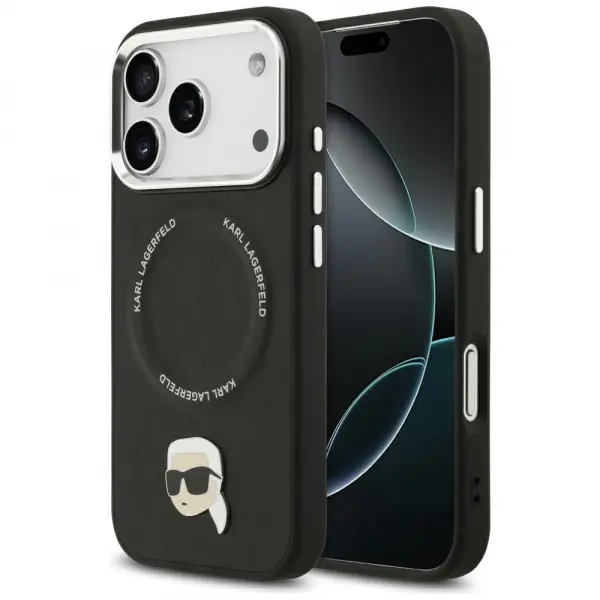 Husa MagSafe pentru Apple iPhone 17 Pro, Karl Lagerfeld, Karl Pin, Neagra