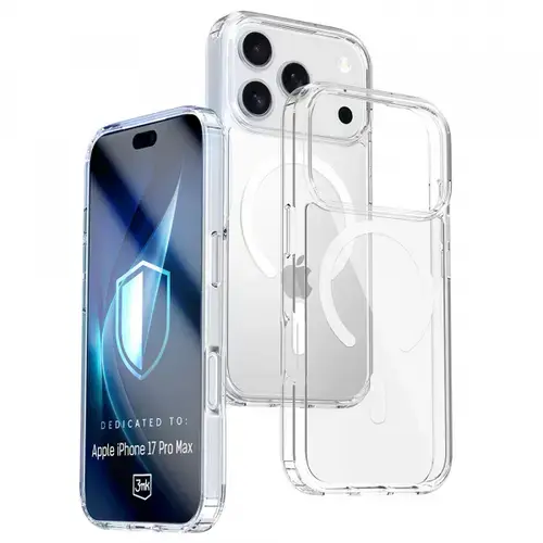 Husa MagSafe pentru Apple iPhone 17 Pro Max, 3MK, Armor MagCase, Transparenta