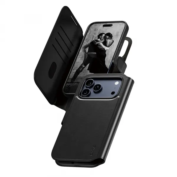 Husa MagSafe pentru Apple iPhone 17 Pro Max, PanzerGlass, Care Feature Tango Two-in-One, Neagra