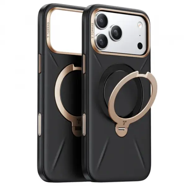 Husa MagSafe pentru Apple iPhone 17 Pro Max, Torras, QPRO Leather, Neagra