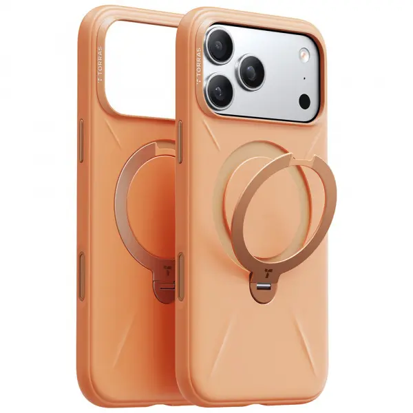 Husa MagSafe pentru Apple iPhone 17 Pro Max, Torras, QPRO Silicone, Portocalie