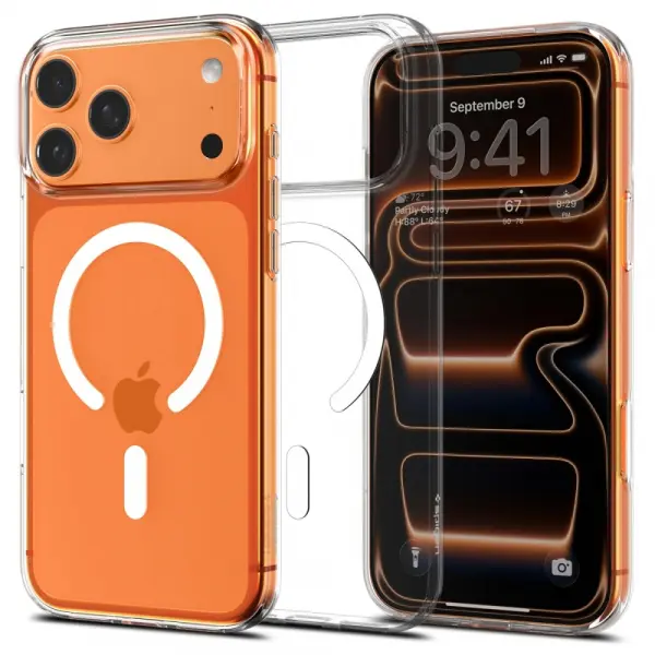 Husa MagSafe pentru Apple iPhone 17 Pro, Spigen, Liquid Crystal, Alba ACS10396