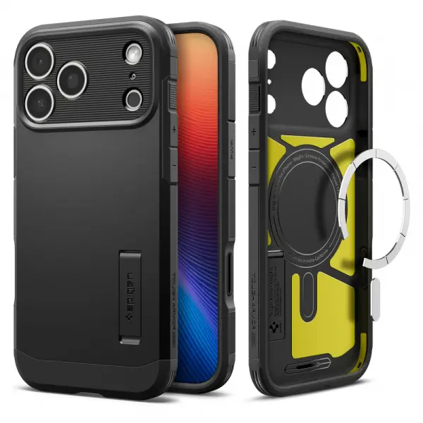 Husa MagSafe pentru Apple iPhone 17 Pro, Spigen, Tough Armor T, Neagra ACS10361