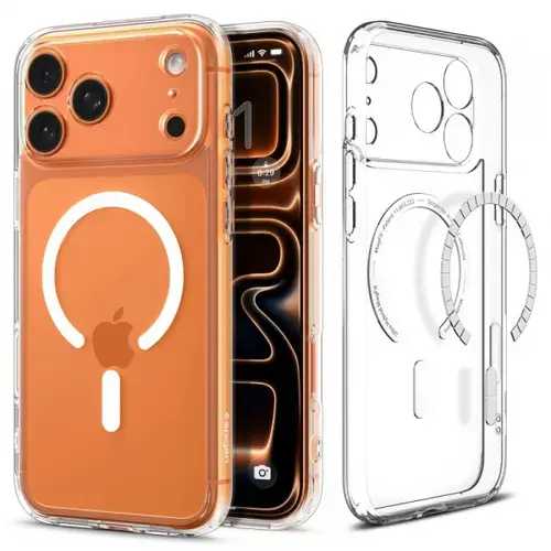 Husa MagSafe pentru Apple iPhone 17 Pro, Spigen, Ultra Hybrid, Alba