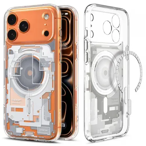 Husa MagSafe pentru Apple iPhone 17 Pro, Spigen, Ultra Hybrid Zero One, Alba