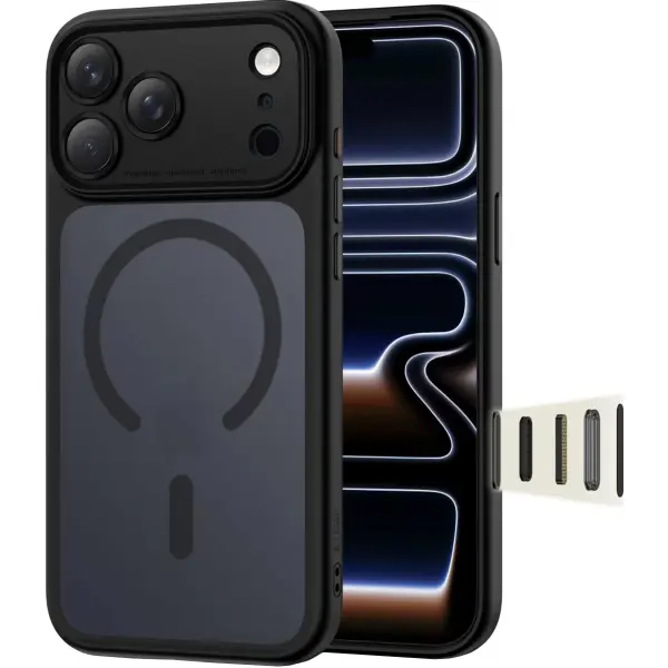 Husa MagSafe pentru Apple iPhone 17 Pro, Tech-Protect, MagPeak, Neagra Mata