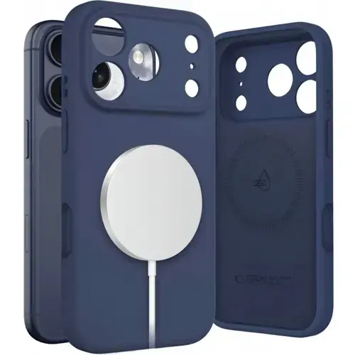 Husa MagSafe pentru Apple iPhone 17 Pro, Tech-Protect, Silicone, Bleumarin